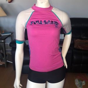 Swim shirt with boy short bottoms